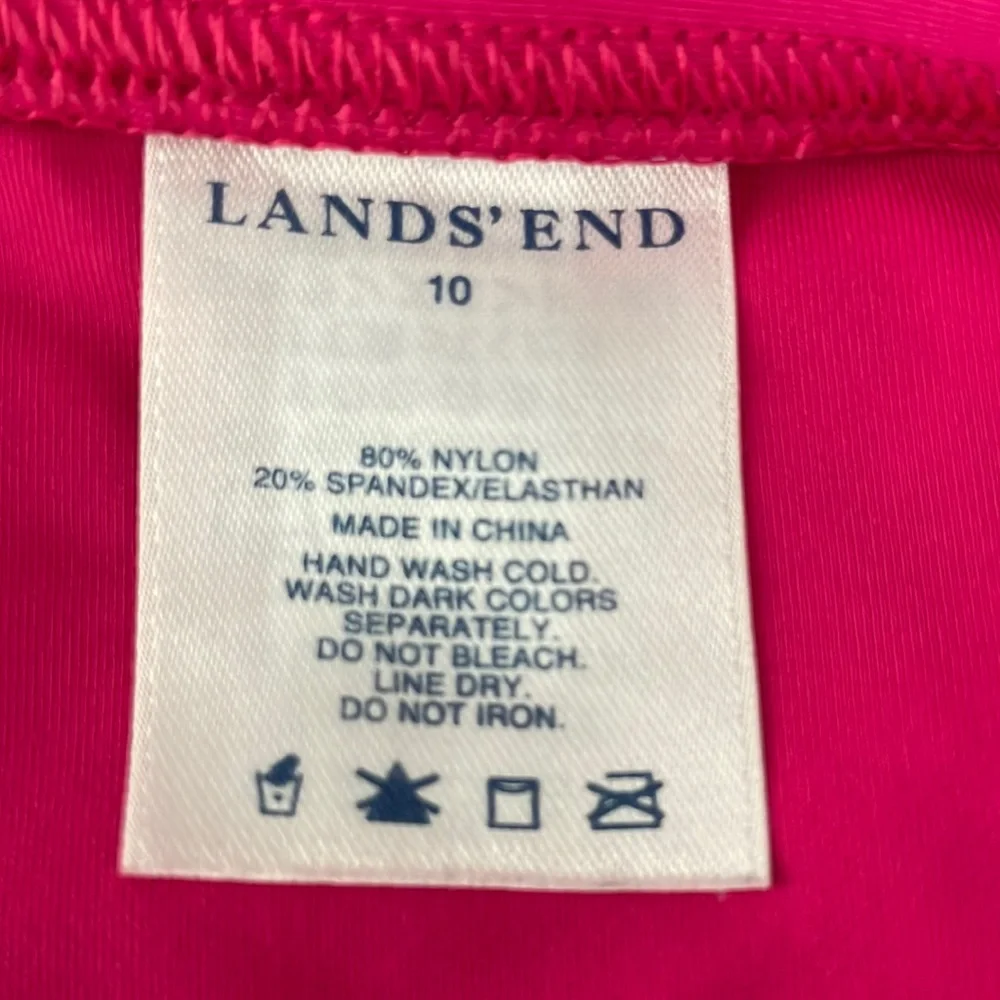Lands End Swim Skirt Skort 10 Pink Stretch Lined Elastic Waist M BarbieCore - Picture 8 of 8